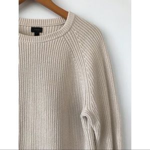 J. Crew 100% Cotton Raglan Sleeve Ribbed Sweater